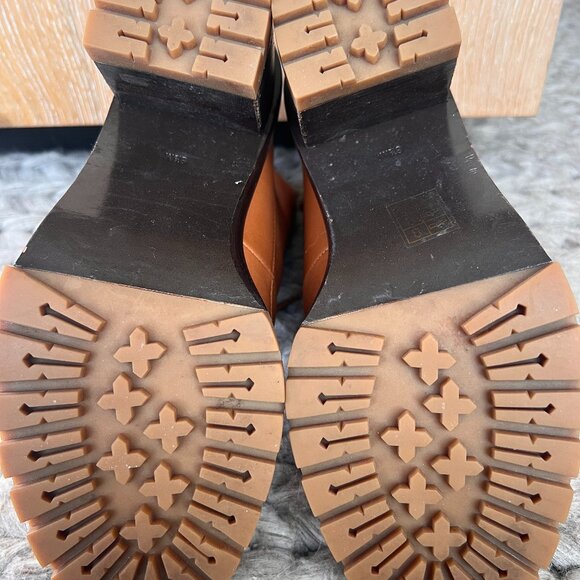 Tory Burch 100mm lace-up, brown leather boots. - Picture 4 of 6